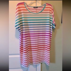 Rainbow stripe shirt. 2X